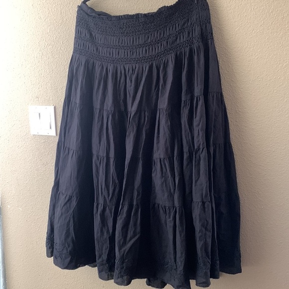 Ralph Lauren black label peasant embroidery maxi skirt 1x whimsigoth fairy - Picture 5 of 16